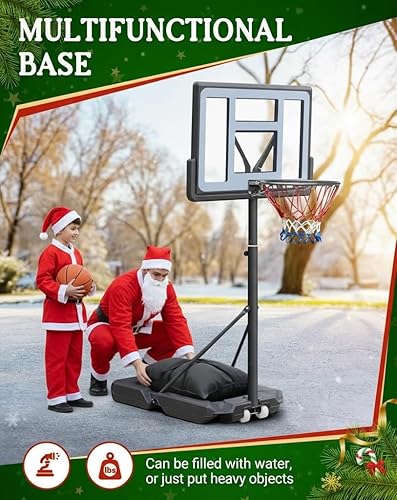 Miniatura 19 de Seray Kids Basketball Hoop Outdoor 3.2-7.2/10FT 10s Adjustable, Basketball Hoop Gift for Kid/Adult/Toddler in Pool/Backyard/Indoor, Portable 40/29