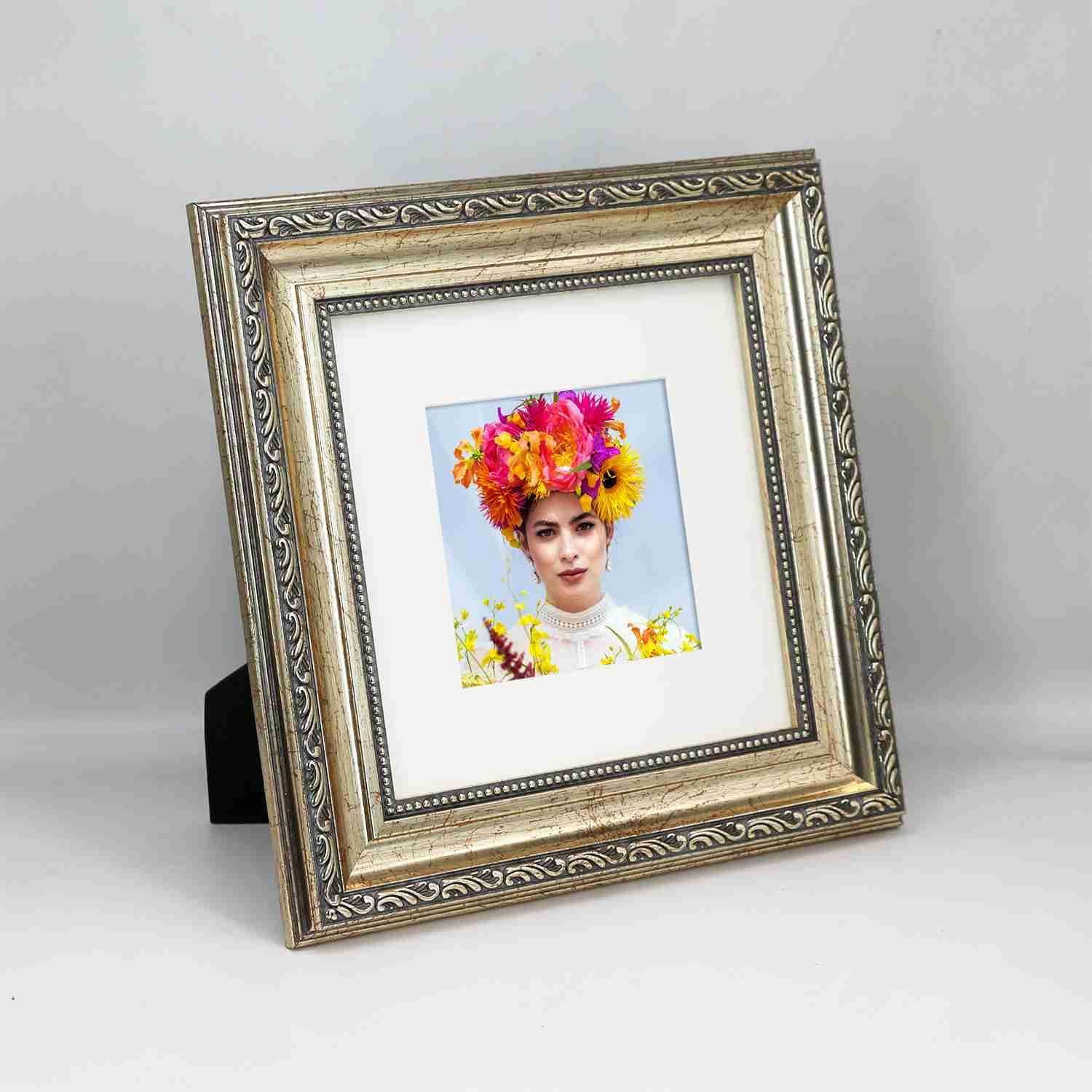 Amazon.com: YUNDINGJI 8x8 Mat 5x5 Antique silver photo frame-HD