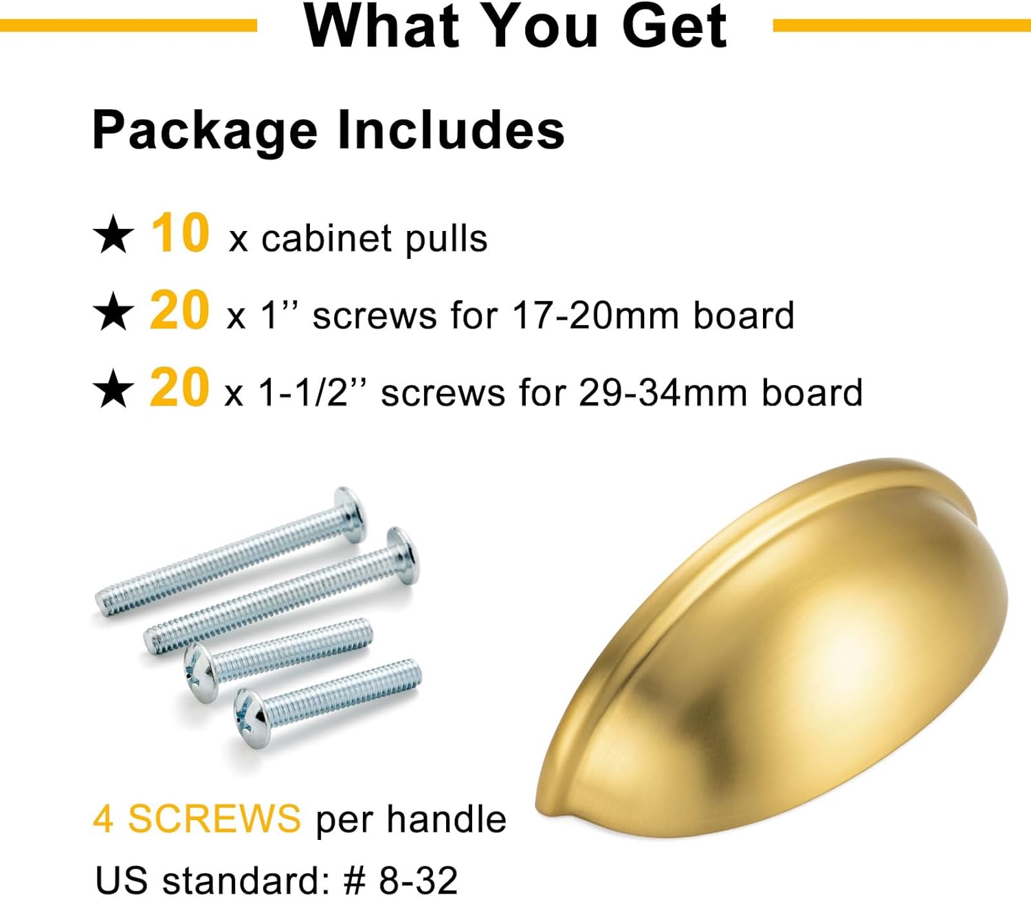10 Pack 3 Inch Brushed Gold Cup Drawer Pulls Gold Cabinet Handles Gold Cabinet Pulls for Kitchen Cabinets 1886 Drawers Bedroom Dresser Bathroom Vanity Cupboard