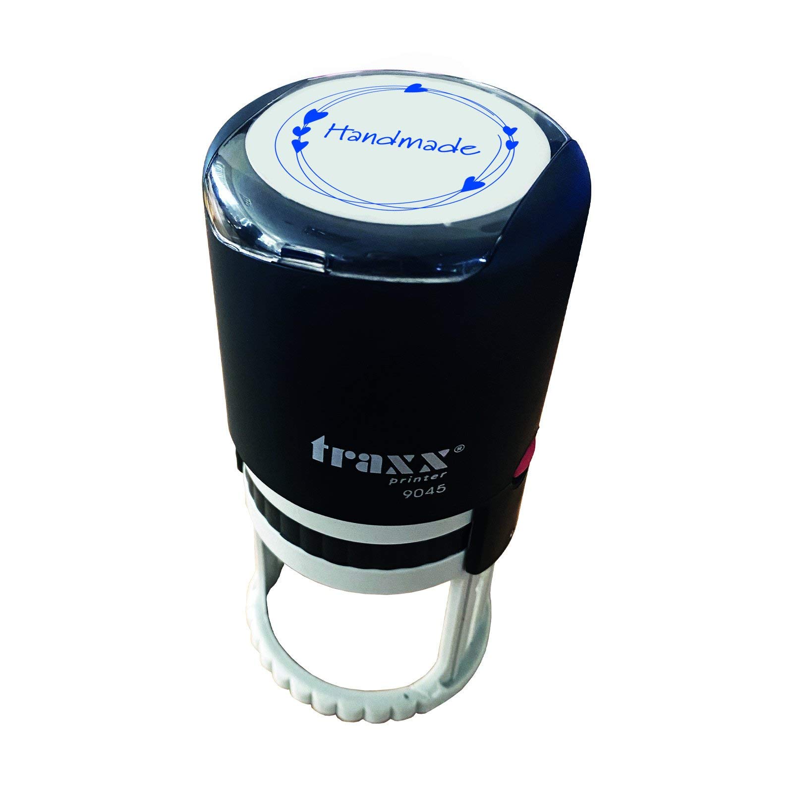 Traxx 9045 Handmade Circular Self Inking Stamp - Large Size 45mm x 45mm Rubber Stamp