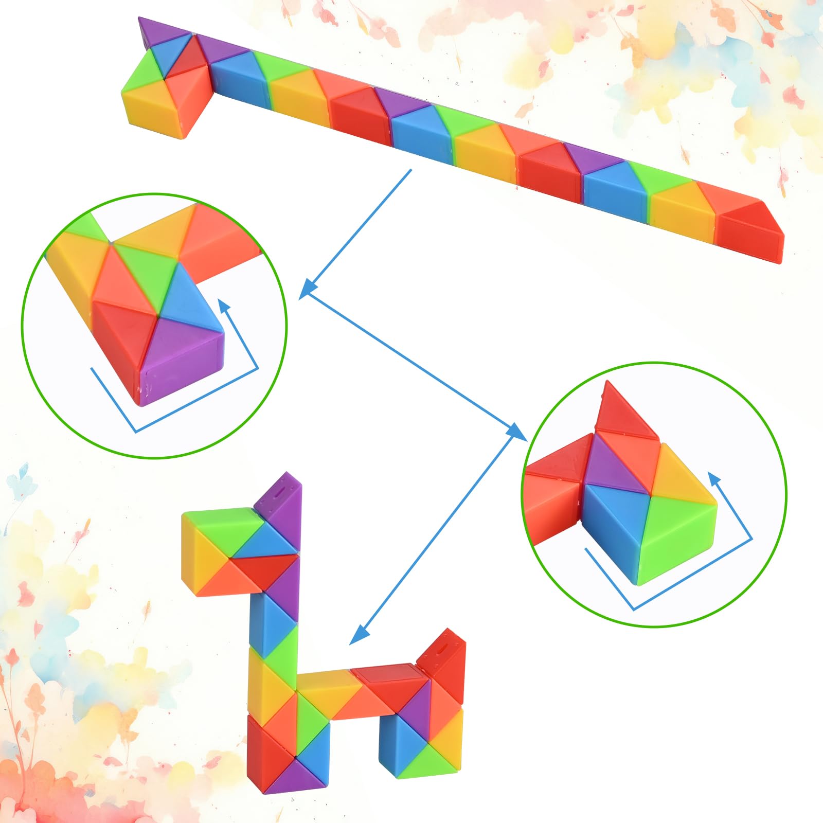 GOLDGE Regalo Niño y Niña Cubo Magico 24 Pack, Regalos Cumpleaños Niños Colegio y Detalles Cumpleaños Niños, Piñata Juguetes Niño y Niña 2 3 4 5 6 7 8 9 Años, Juguetes Sensoriales Autismo - 5