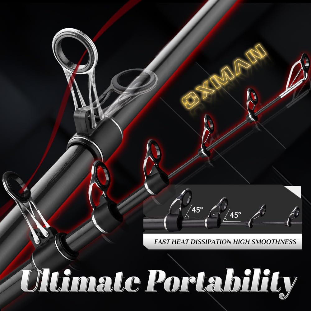 OXMAN Telescopic Surf Fishing Rod 11'8''/ 12'8''/13'8''/15'/16'4''Long Shot Portable Travel Inshore Pole 27T High Carbon Fiber Lightweight Stainless Steel Guides Bass Salmon Trout Rod