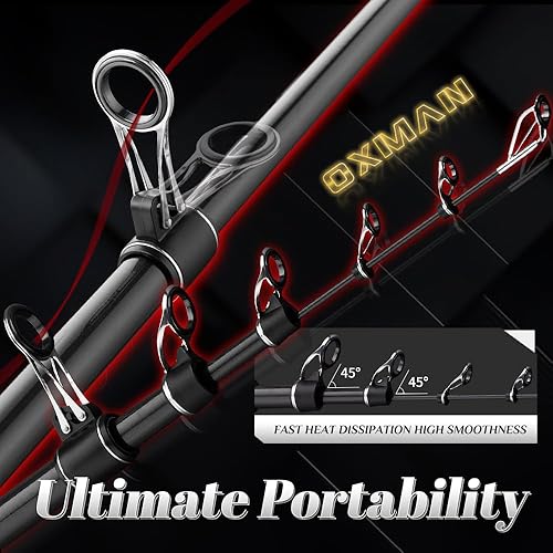 Miniatura 5 de OXMAN - Caña de pescar telescópica de surf de 11 pies 8 pulgadas, 12 pies 8 pulgadas, 13 pies 8 pulgadas, 15 pies, 16 pies y 4 pulgadas, barra de