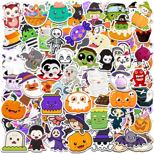 HSHFAMIIY Halloween Party Favors, Halloween Stickers, 100 PCS Non Repeating Vinyl Waterproof Stickers for Teens, Hall-oween Decorations Games Treats...
