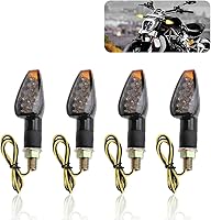 Carleef 4PCS 14-LED Amber Motorcycle Turn Signals, 12V Universal Blinkers for Yamaha R1 R6, Kawasaki ZX, Honda CBR - IP67 Waterproof Front Rear Lights