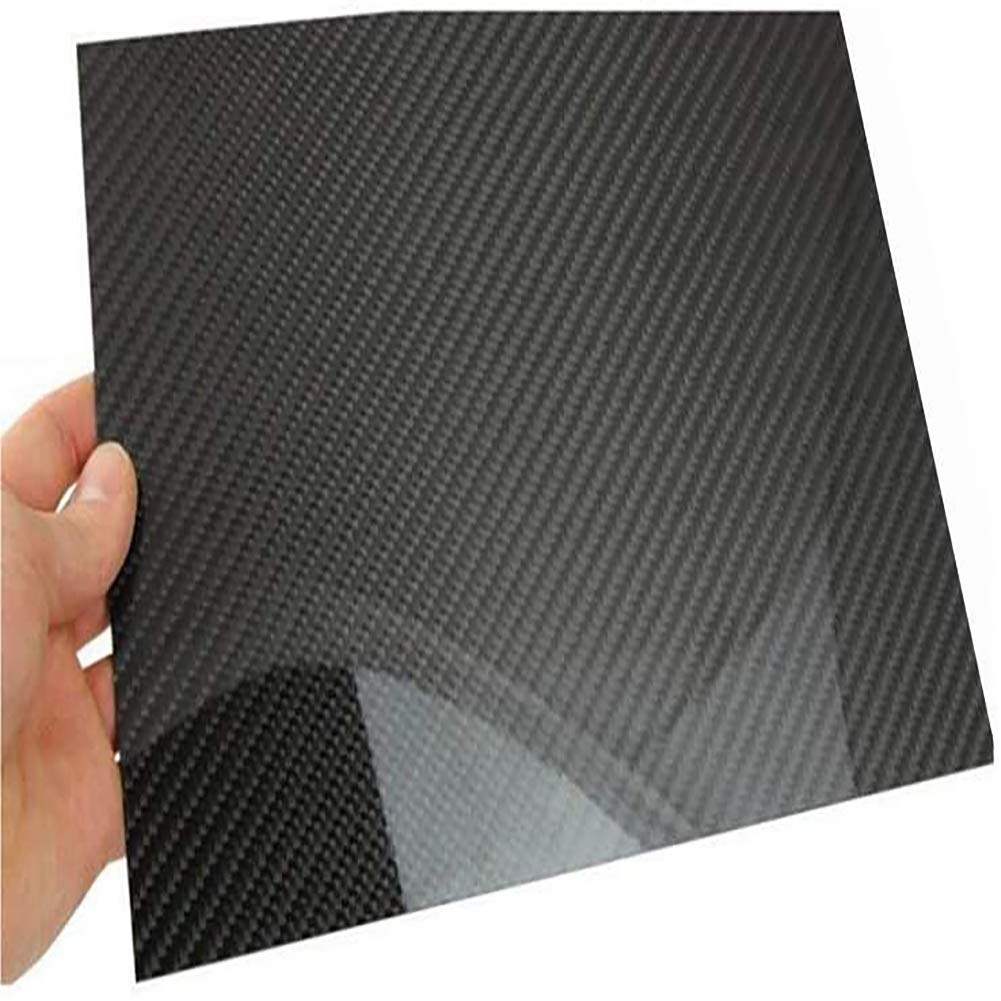 Lastra Pura in Fibra Di Carbonio 3K Spessa 2,5 Mm, Pannello in Laminato Intrecciato, Superficie Tagliabile ad Alta Durezza, Twill Lucido/250Mm*400Mm