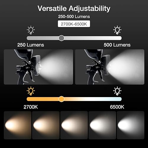 Vista 3 de YUZES Luz de pistola de pintura con cargador, 2700K-6500K y 500/250 lúmenes luz LED para pistolas de pintura, accesorio de luz para pistola
