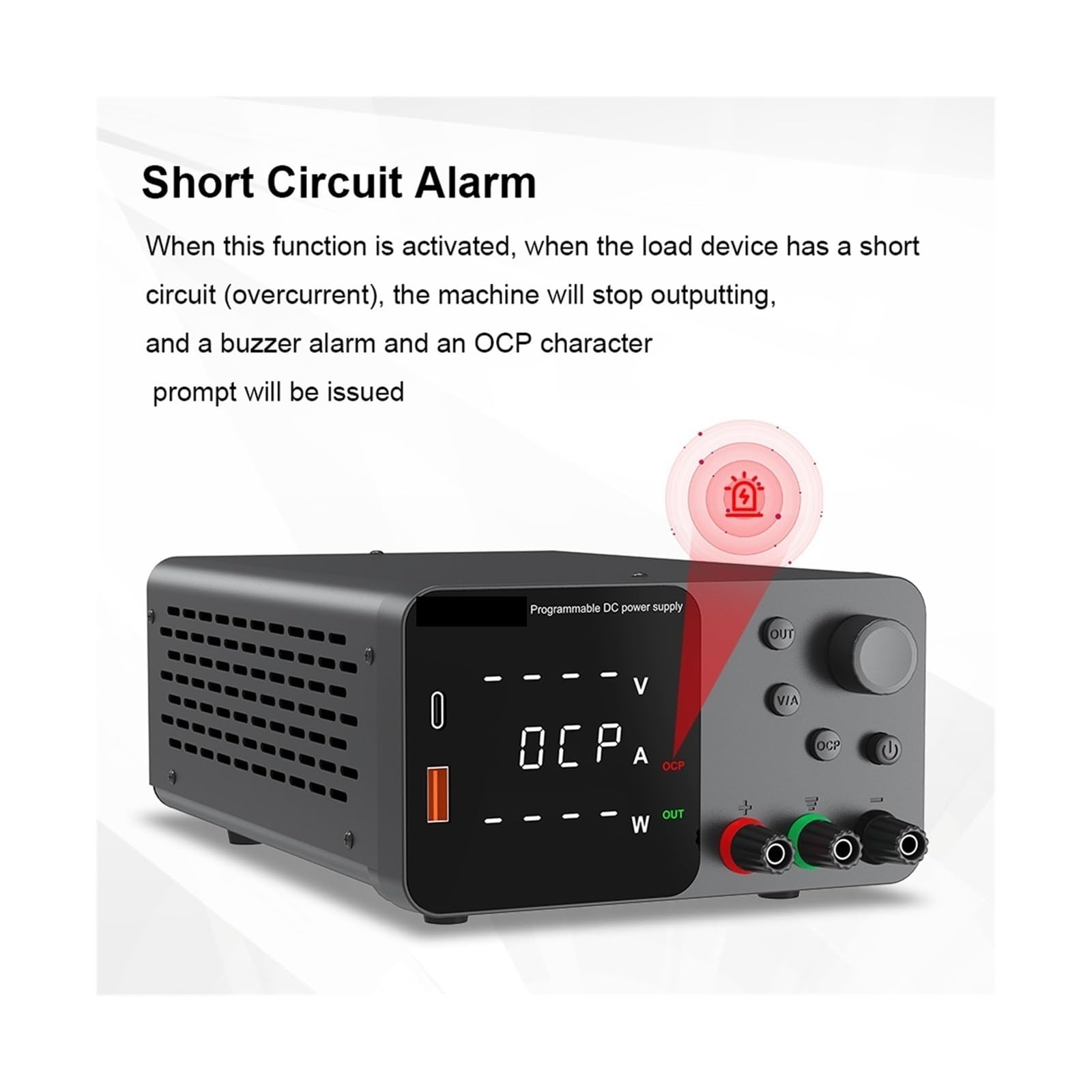 Fuente de alimentación variable, Fuente De Alimentación Laboratorio 30V 10A Con Carga Rápida USB Corriente Voltaje Regulable 5A 60V 120V 3A CC(TPS3010 White)