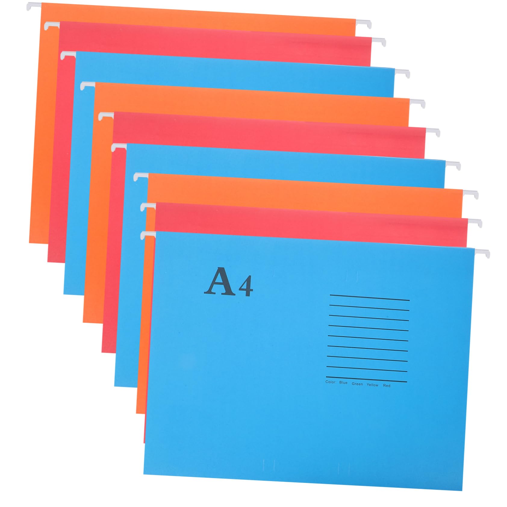 PLAFOPE 10Pcs Suspension File Folder Paper Hanging File Holder for Document Organization Mixed Colors for Office and Home Supplies Includes Classification