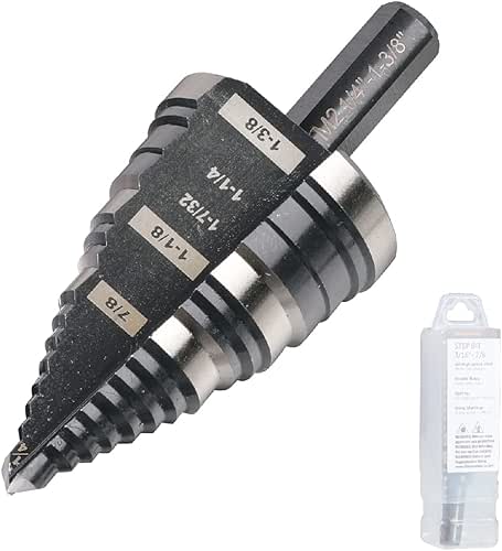 1/4 to 1-3/8 Inch Step Drill Bit Straight Grooved Double