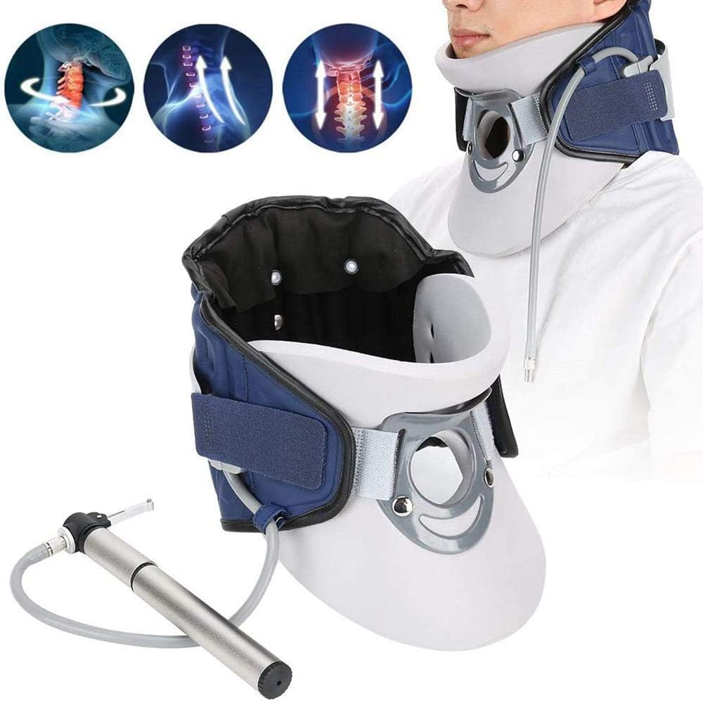 Dispositivo de tracción cervical neumático, terapia de tracción de cuello accionada por aire para aliviar la tensión del cuello, resistencia ajustable, diseño ligero