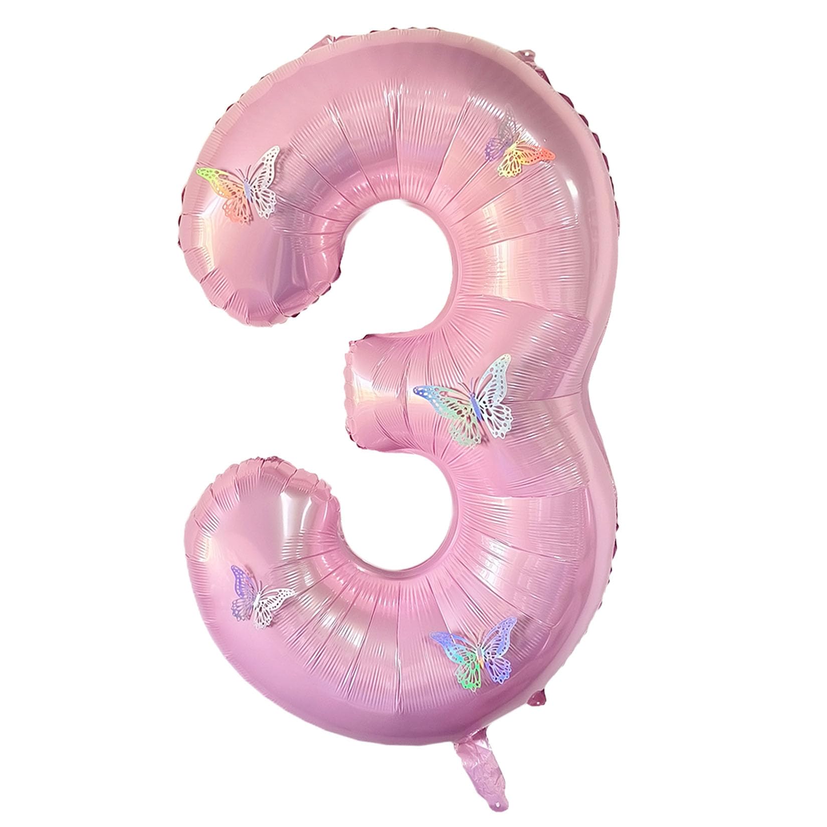 40 Inch Number Balloon Pink Large Mylar Foil Pink Number Balloons and Butterfly Decal Collocation Decorations Be Available for Birthday Anniversary