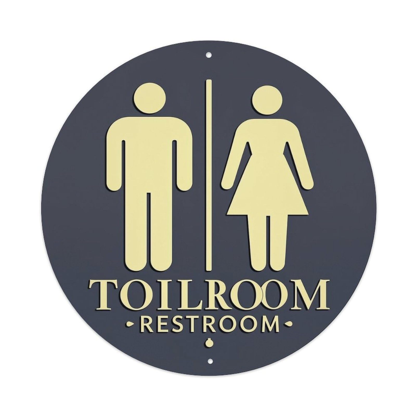 Toilet Man Woman Sign Restroom Vintage Round Tin Sign Retro Metal Wall Decor Metal Poster, Home Bar Garage Cafe Wall Art Decoration 8x8Inches