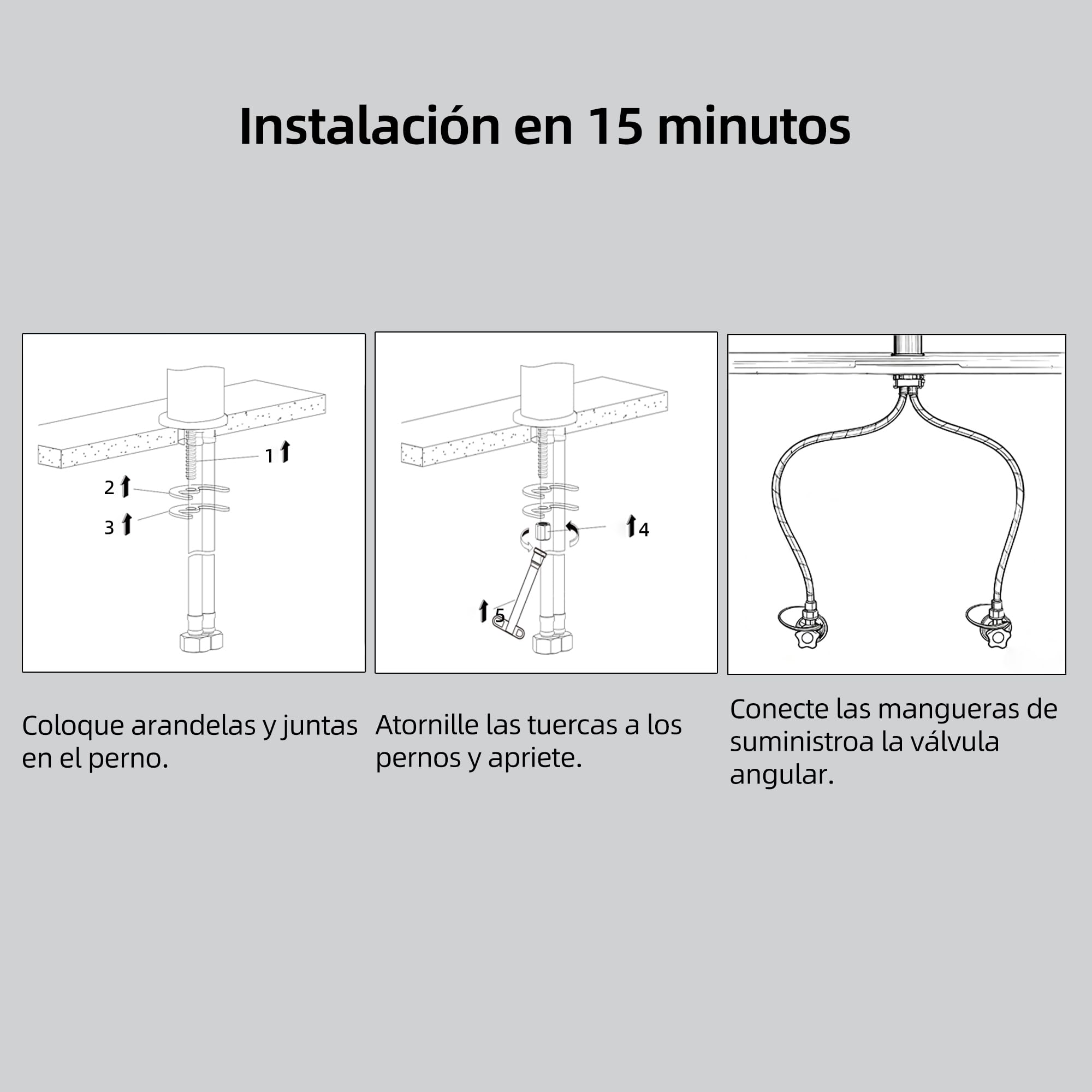BELZ Grifo de Baño, Grifo de Baño Monomando para Lavabo, Grifo Mezclador de Latón Sólido, Ahorrador de Agua y Duradero, Cromado