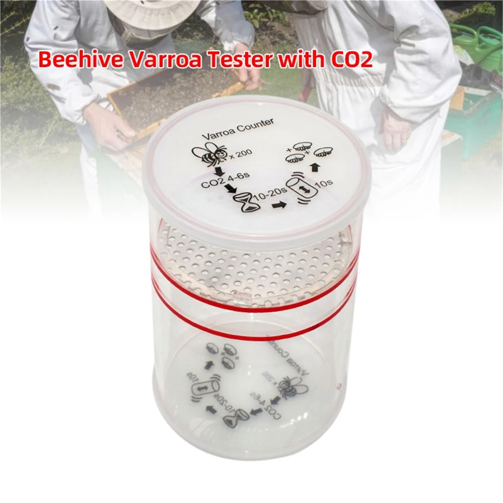 Tester for il controllo della Varroa in apicoltura con CO2 Strumento di monitoraggio Mite Easy Check for acari delle api Strumenti for apicoltori Attrezzatura for alveari