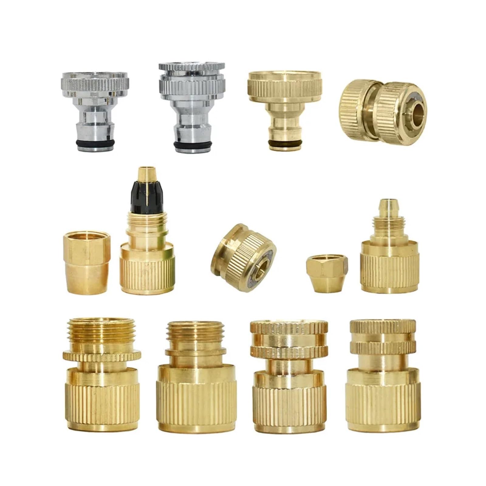 Ottone 1/2 3/4 1 "Maschio Femmina Filettatura Tubo Connettore Rapido Rubinetto Lavaggio Auto Acqua Giardino Irrigazione Raccordi Rame (H) Raccordi idraulici