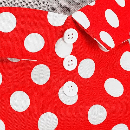 Image of 1950s Dresses for Women Vintage Retro Cocktail Party Swing Dresses Halter Floral Rockabilly 50s Polka Dot Pin up Dress