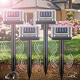 ❤ [Sicher Ultrasonic] ━ Der Tiervertreiber verscheucht die Eindringlinge der Tiere mit Ultraschall, ohne sie zu verletzen. Schrecken Sie Katzen oder andere Tiere wie Hunde, Füchse, Marder, Waschbären, Ratten, Mäuse, Dachse, Stinktiere, Wildschweine, Fledermäuse, Vögel, Tauben, Nagetiere etc. Es ist sehr effizient, die Maulwurf und die Maus abzustoßen und nicht schädlich für den Menschen, Haustiere und Geflügel, ideal für Garten, Bauernhof, Gewächshaus.
