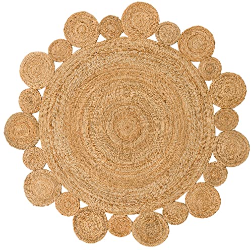 Tapete redondo de yute trenzado Unique Loom 5'1" miniatura 2