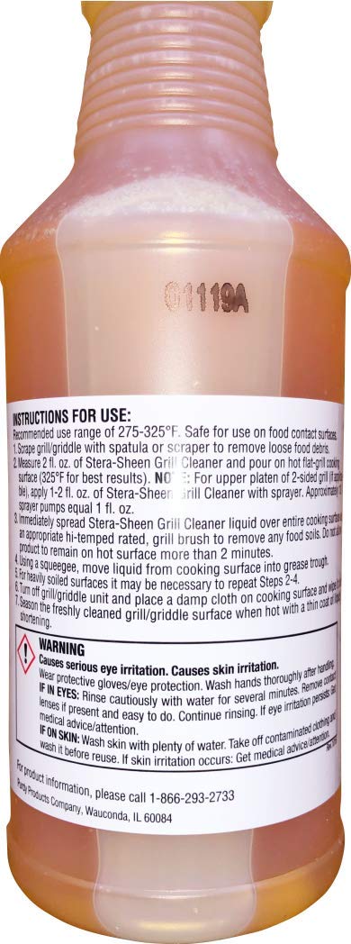🔥 Flash Sale Stera-Sheen Griddle & Flat Grill Surface Cleaner, Case of 4 x 32 fl oz Bottles, Food-Safe, Non-Caustic, Powerful Griddle Surface Cleaner, Clean Hot Surfaces, Eliminate Tough Encrusted Grease, (4 x 946ml)