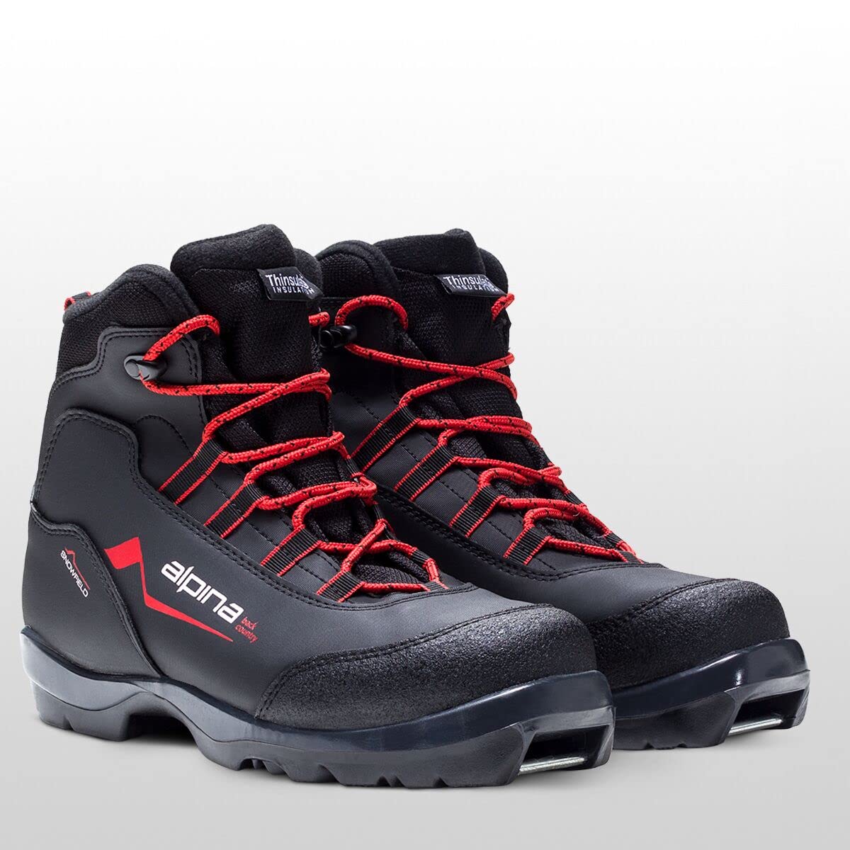 Alpina Sports Snowfield Nordic Langlaufschuhe, 250222-14-40, schwarz/orange/weiß, Euro 40