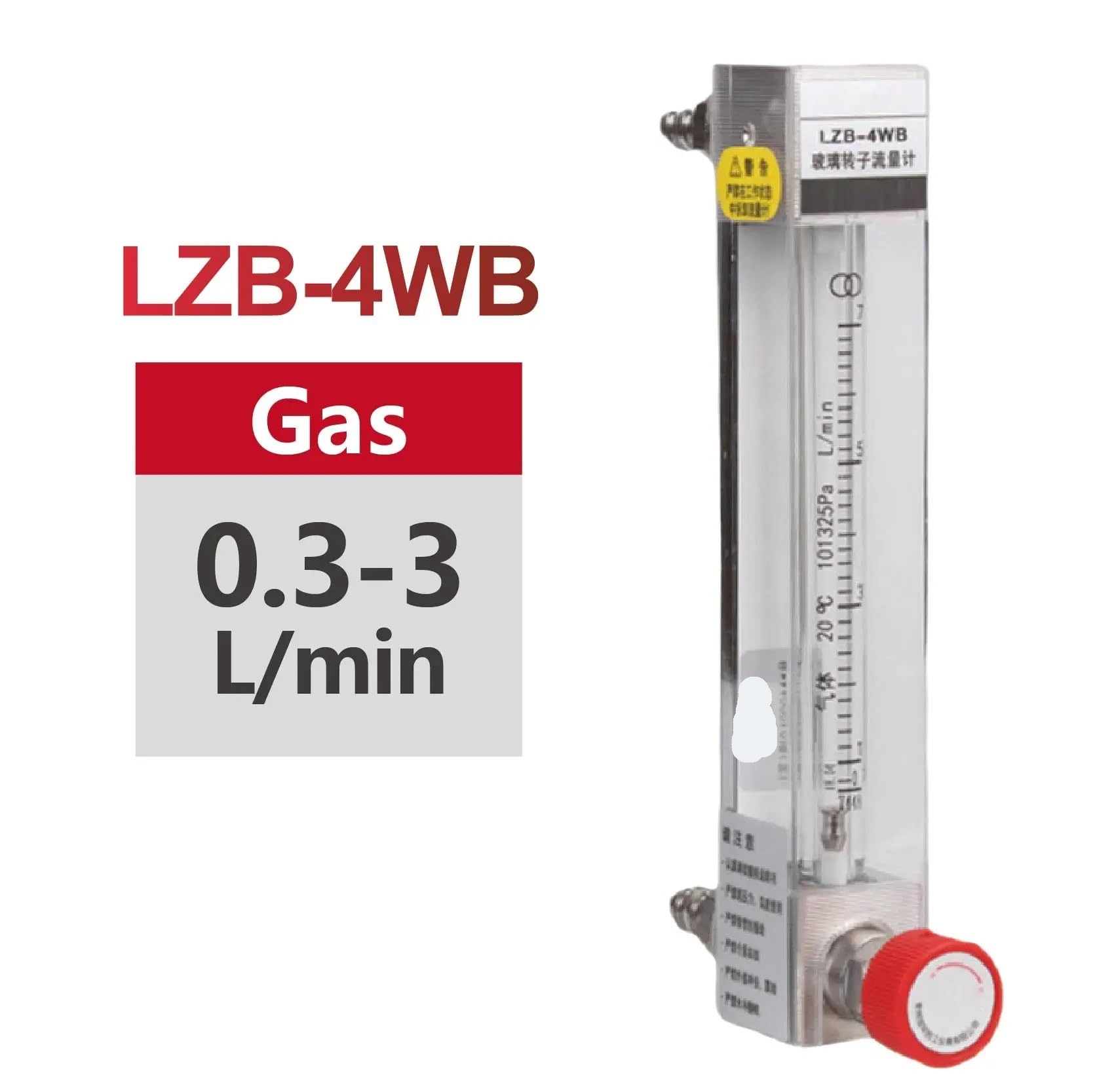 Medidor de flujo rotámetro de tubo de vidrio LZB-4WB, medidor de flujo de área Variable for aire, agua, oxígeno, nitrógeno, Gas líquido(0.3-3L-min)