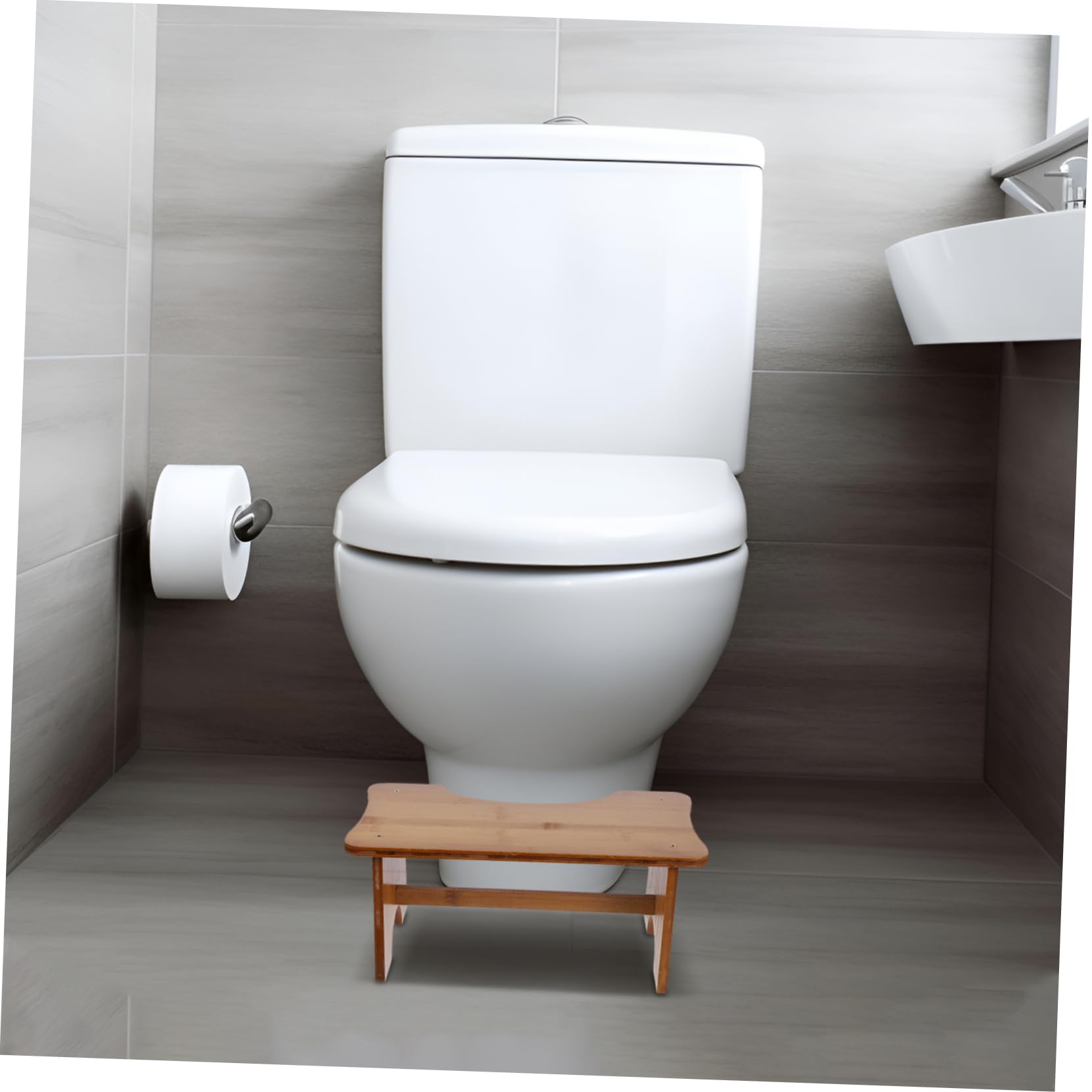 Yardwe Taburete para Inodoro Infantil de Material Sintético Rectangular, Compacto y Fácil de Limpiar, Adecuado para Baño y Niños
