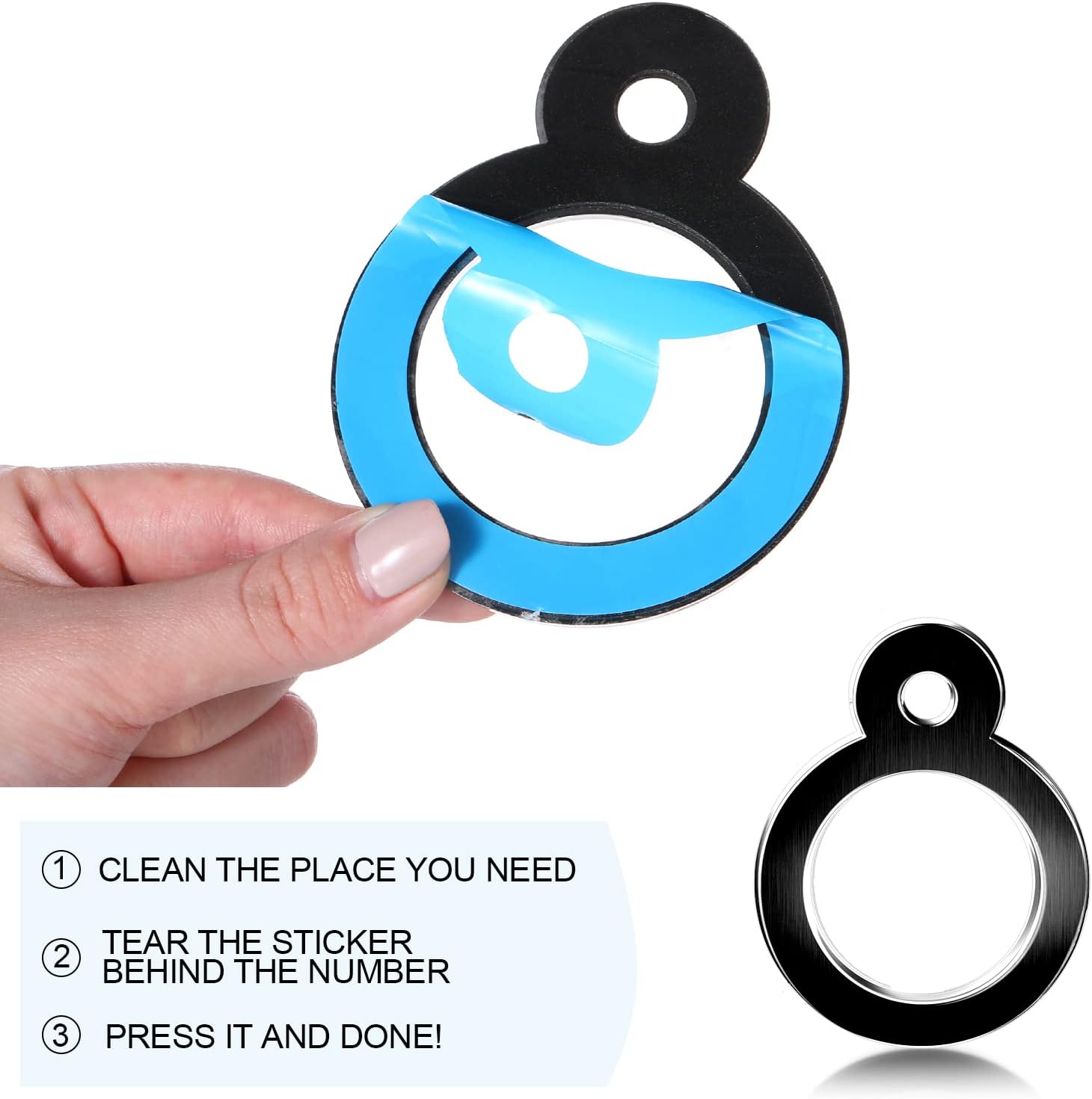 Coume 20 Pieces House Numbers 3D Mailbox Numbers 4 Inch Self Adhesive Raised Stickers 0-9 Black Plastic Street Apartment Hotel Garden Office Door Signs(Black)