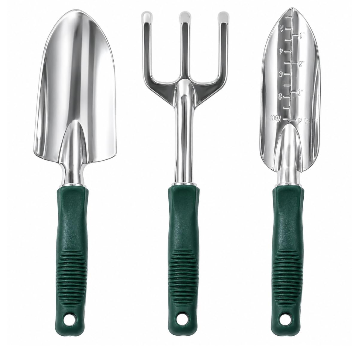 HOMEGARDEN 3-Piece 12" (30.5 cm) Aluminum Garden Hand Tools | Ergonomic PVC Handles | Com…