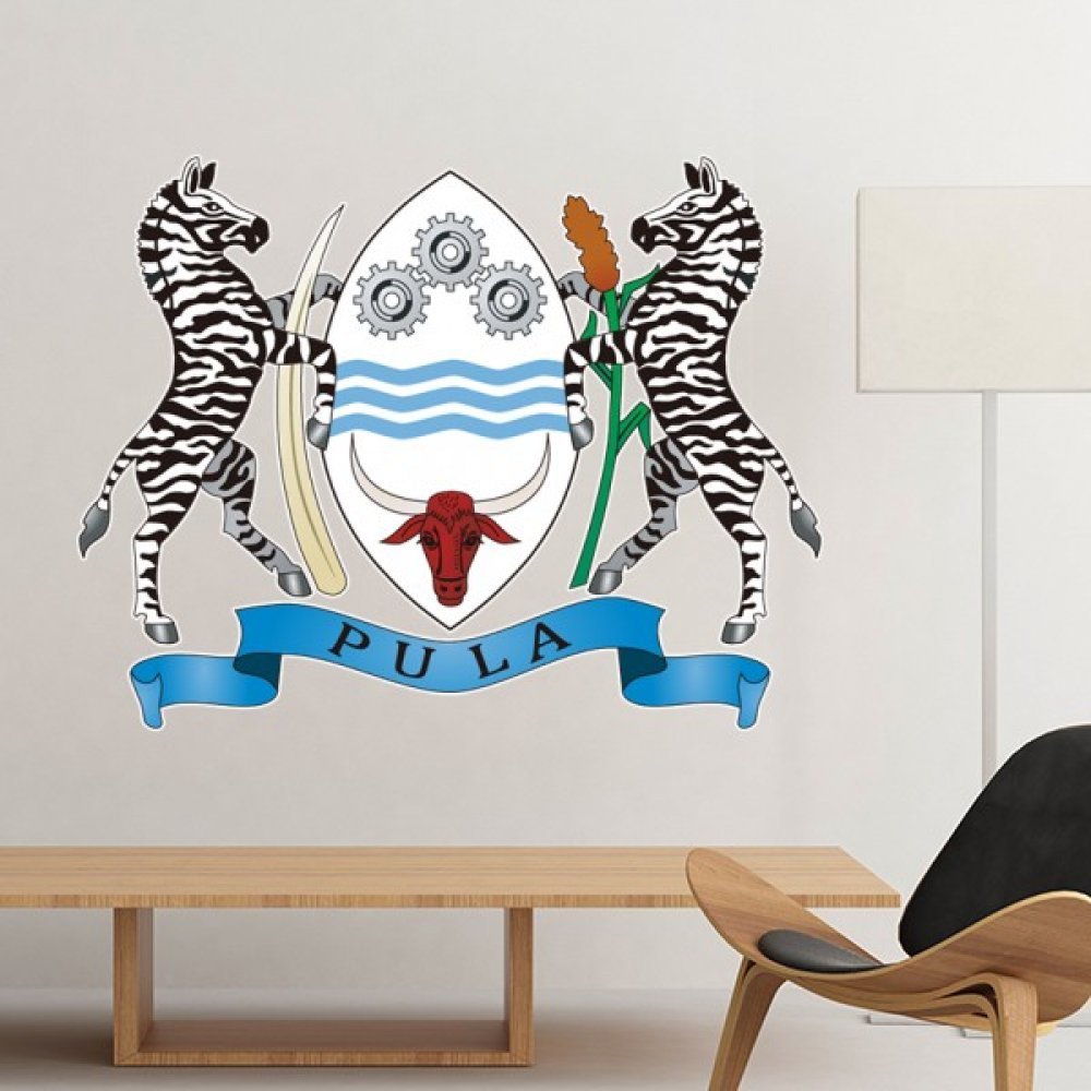 Mural Amovible Botswana Symbole National Sticker Autocollant Repositionnable