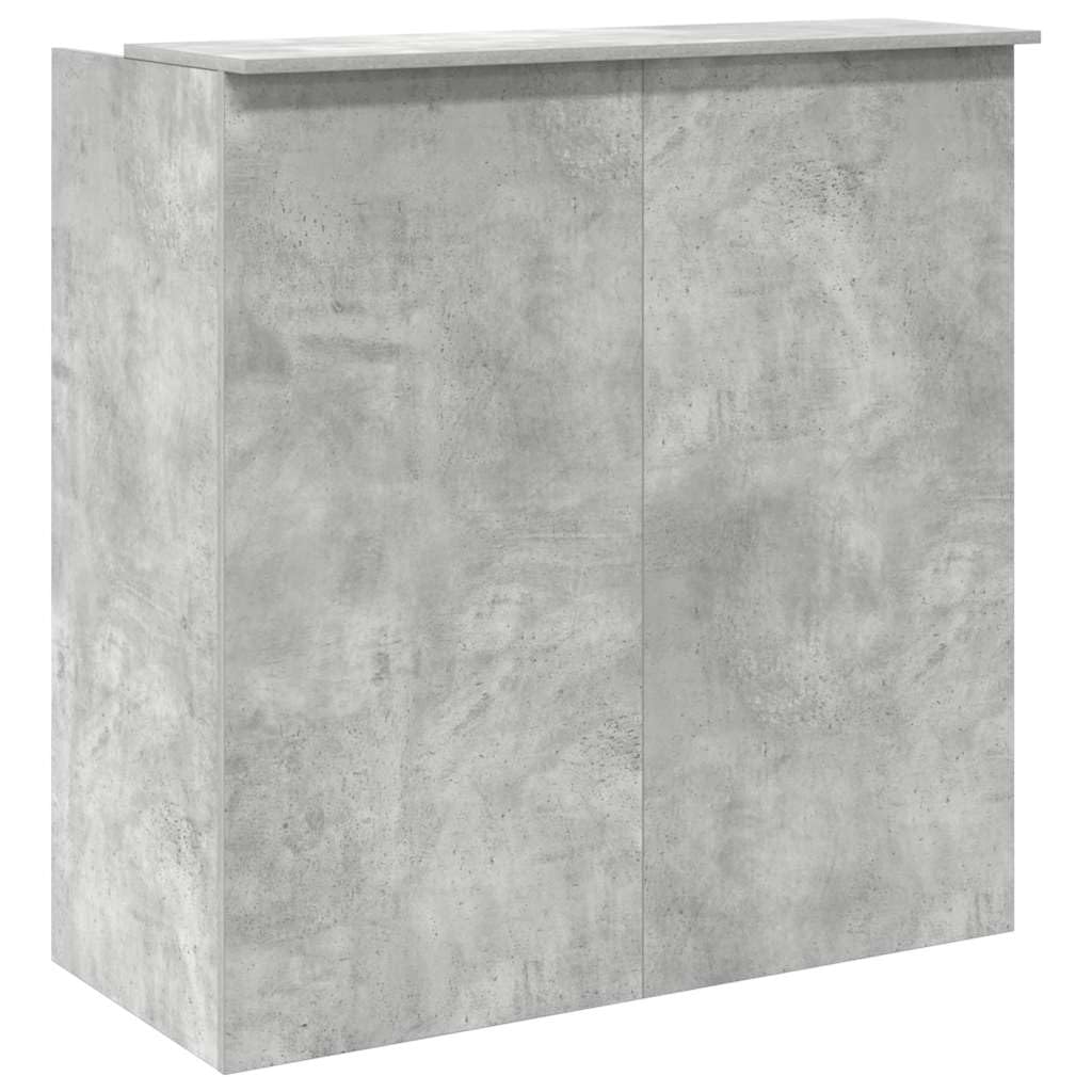 Bancone per ricevimento, in legno grigio cemento, 100 x 50 x 103,5 cm, con ripiano, scaffale per ufficio, segretario, tavolo da lavoro per computer, ergonomico, salvaspazio