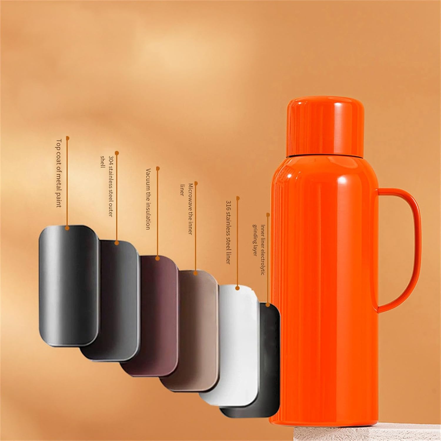 冷たい飲み物の熱伝達のための 600 ミリリットル容量で絶縁されたカップ真空シール旅行温度スクリーン