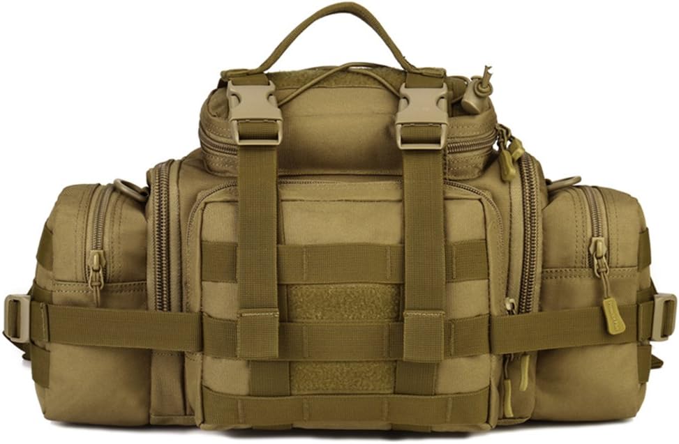 Huntvp Tactical Assault Gear Sling Pack Hiking Waist Fanny Pack Bag Shoulder Backpack EDC Camera Bag MOLLE Utility Carry Bag Heavy Duty with Shoulder Strap