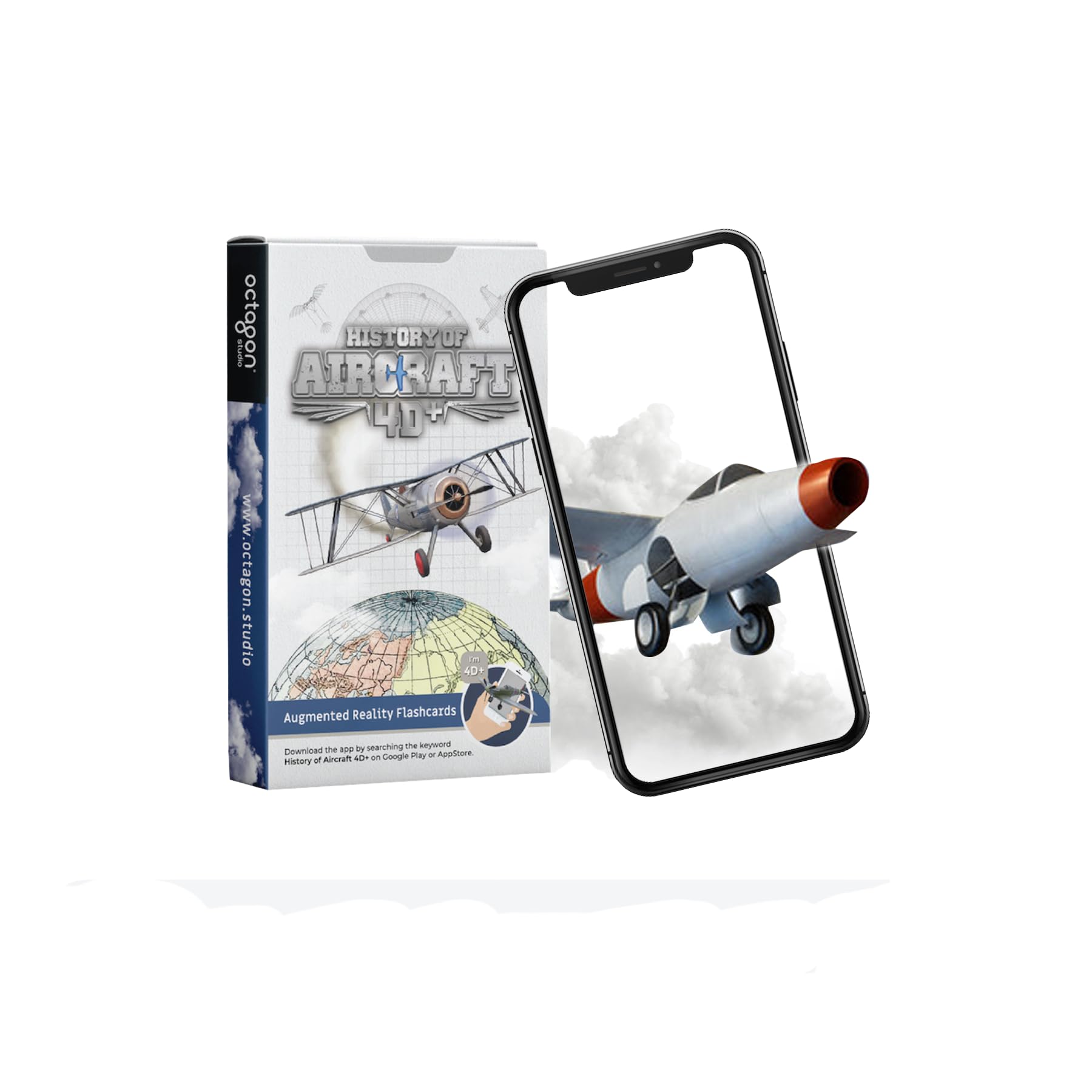 4D+ Augmented Reality Flashcards by Octagon Studio (Aircraft 4D+)