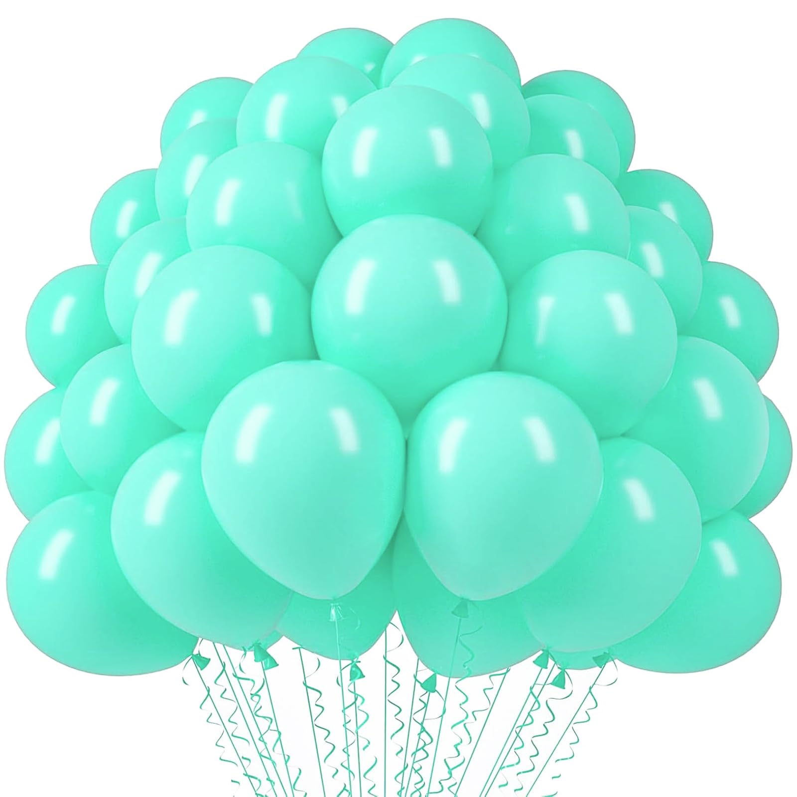 Voircoloria 110pcs Teal Turquoise Latex Party Balloons, 12inch
