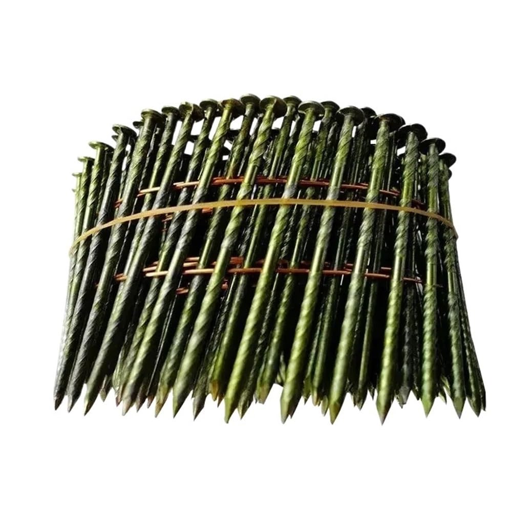70mm Collated Wire Coil Siding Straight Nails, 15-Degree Full Round-Head Nails for Industry DIY 250pcs