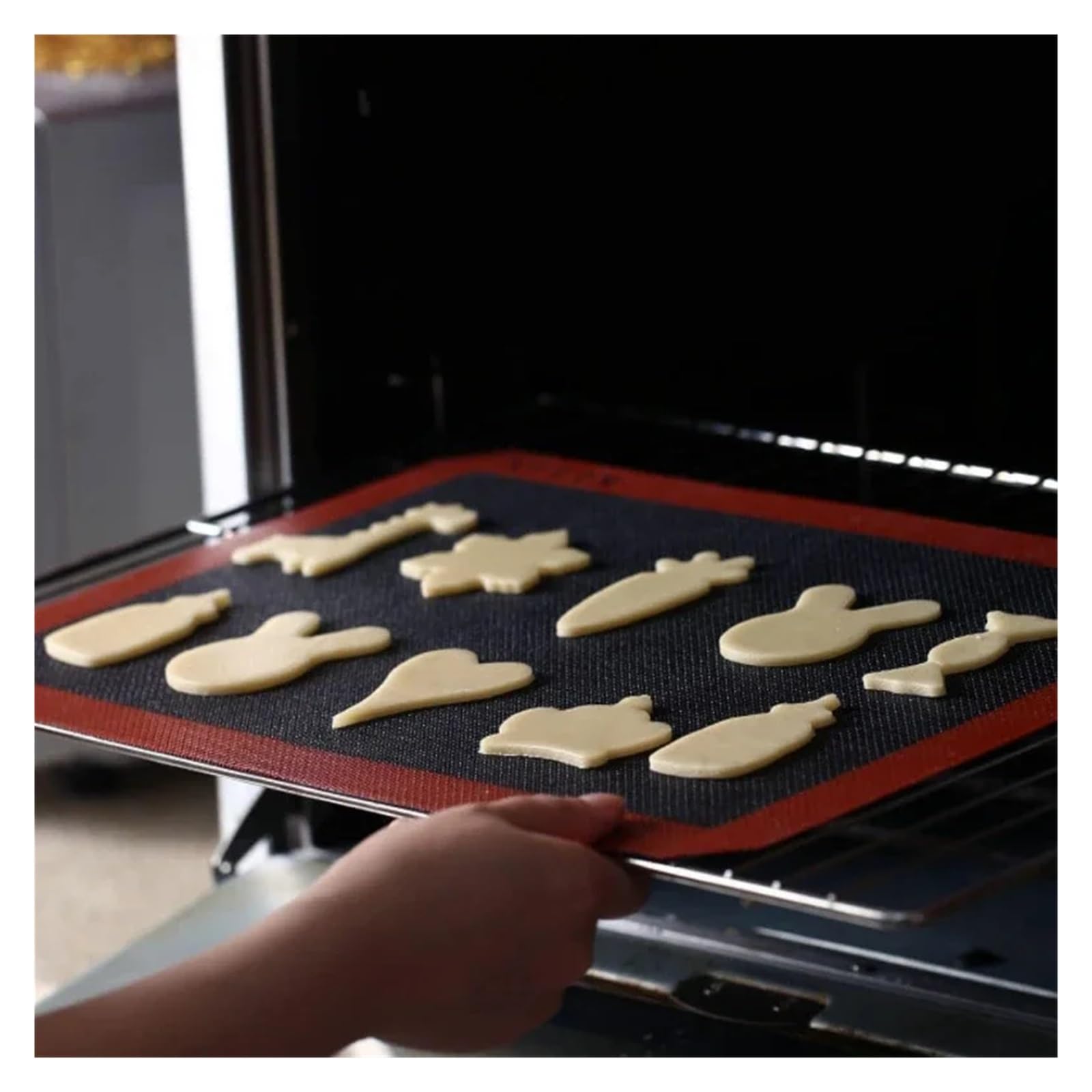 Silikon-Backmatte, antihaftbeschichtet, Backblech-Einlage, Bäckerei-Werkzeug, Backgeschirr-Zubehör(L)