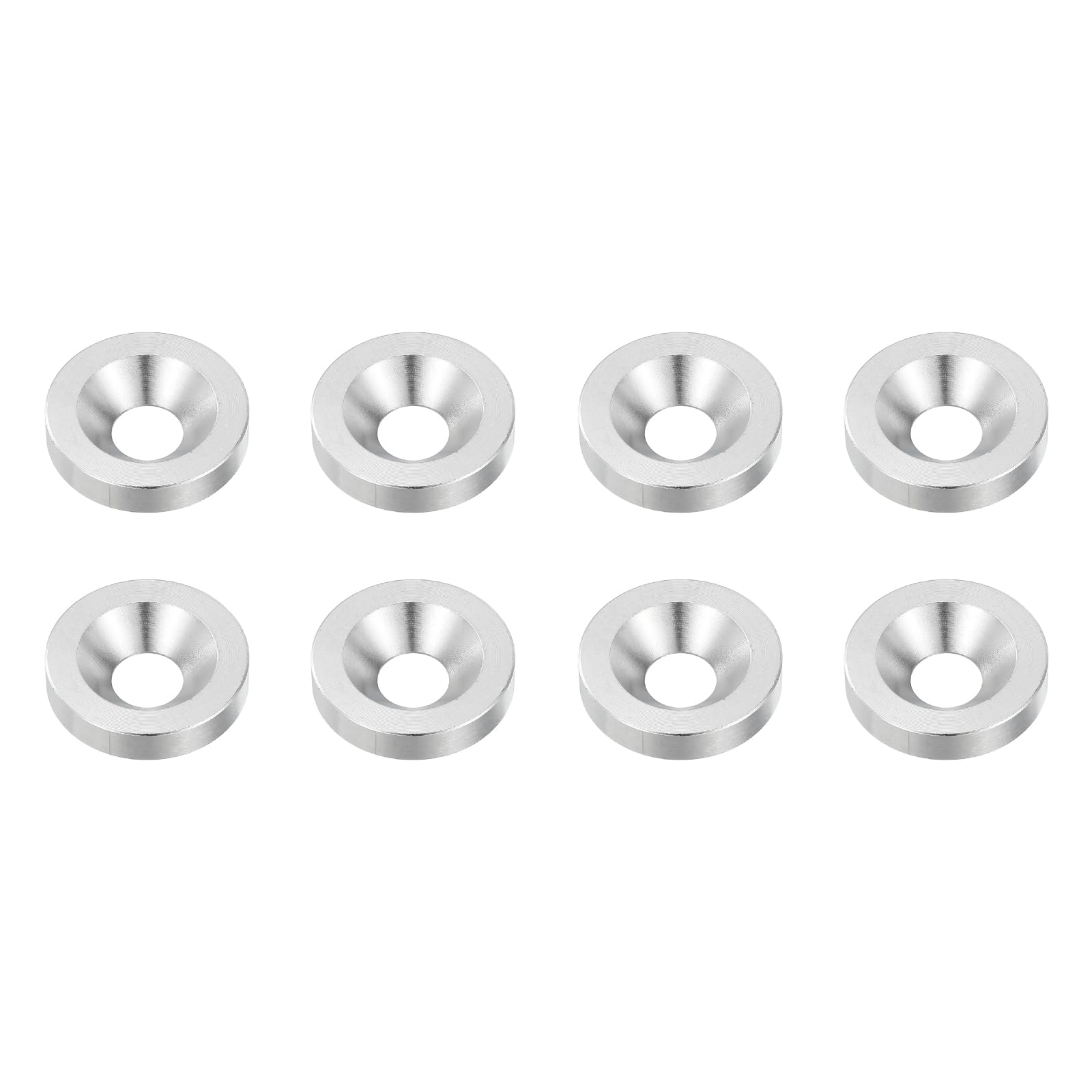 sourcing map 8 Pcs M10 Finish Countersunk Washer, 6x30mm 304 Stainless Steel Counterbore Head Washers Gaskets Shim for Mechanical Accessories Parts, Silver
