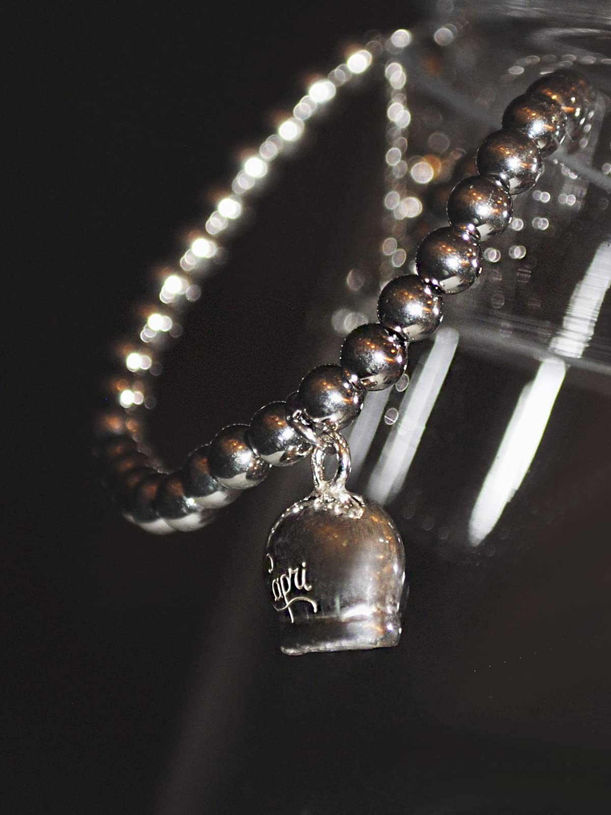 Donipreziosi Bracciale Capri in Argento 925% - Campanella con Sfere lisce - Campana di Capri Braccialetto da Donna e Ragazza