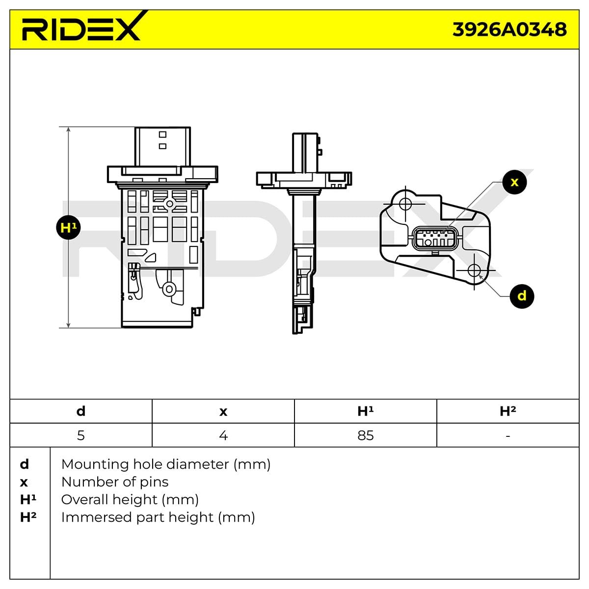 RIDEX 3926A0348 Debimetro per OPEL Vivaro B Van (X82)