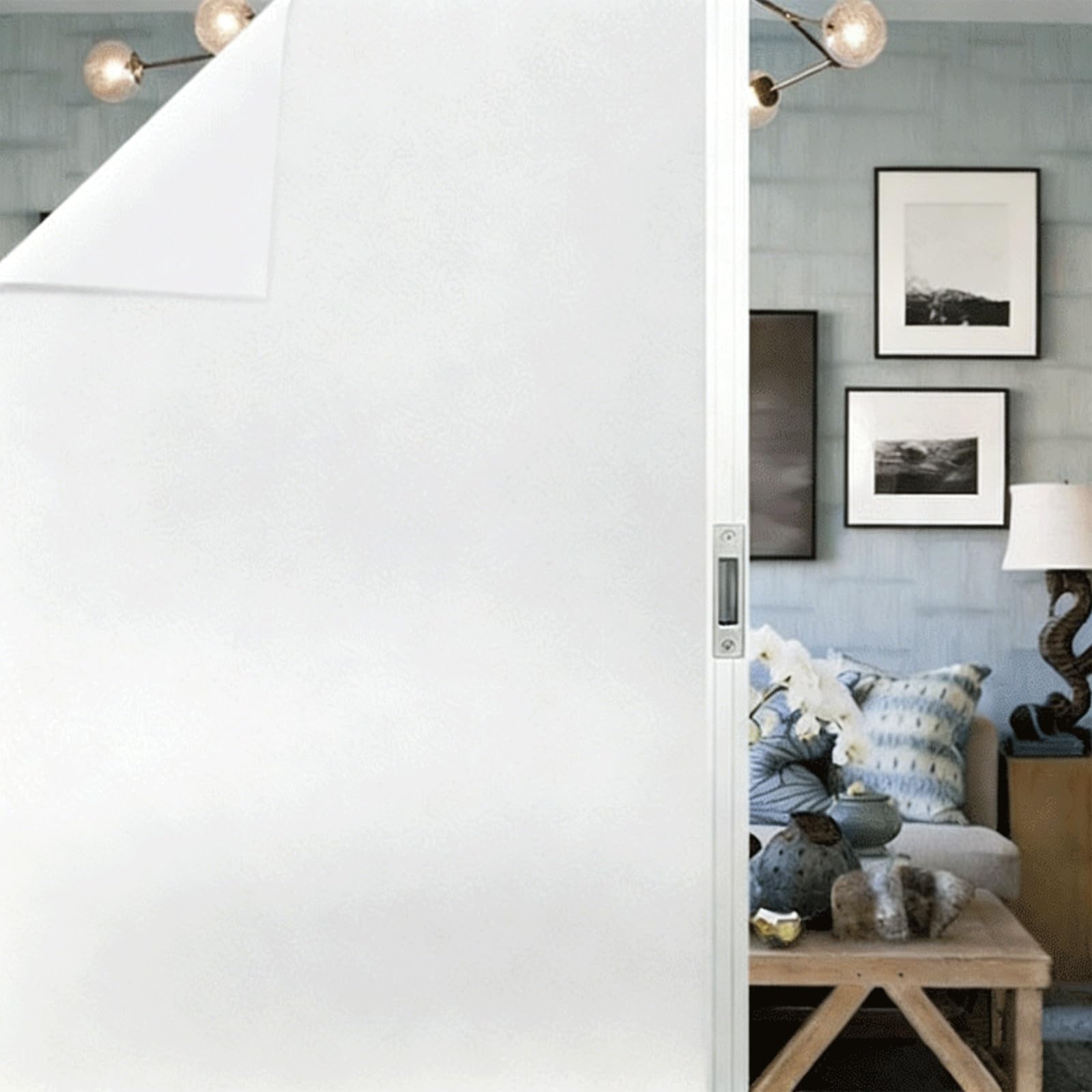 Film electrostatique vitre blanc mat 120x120 cm pour fenetre