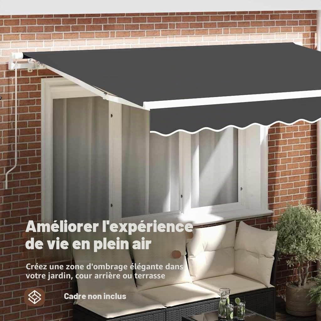 vidaXL Toile de Rechange pour auvent Anthracite 3,5 x 2 m Polyester, Auvent Rectangulaire Moderne, Résistant à la Décoloration, UV et Eau, Facile à Nettoyer, Solution Ombre Extérieure