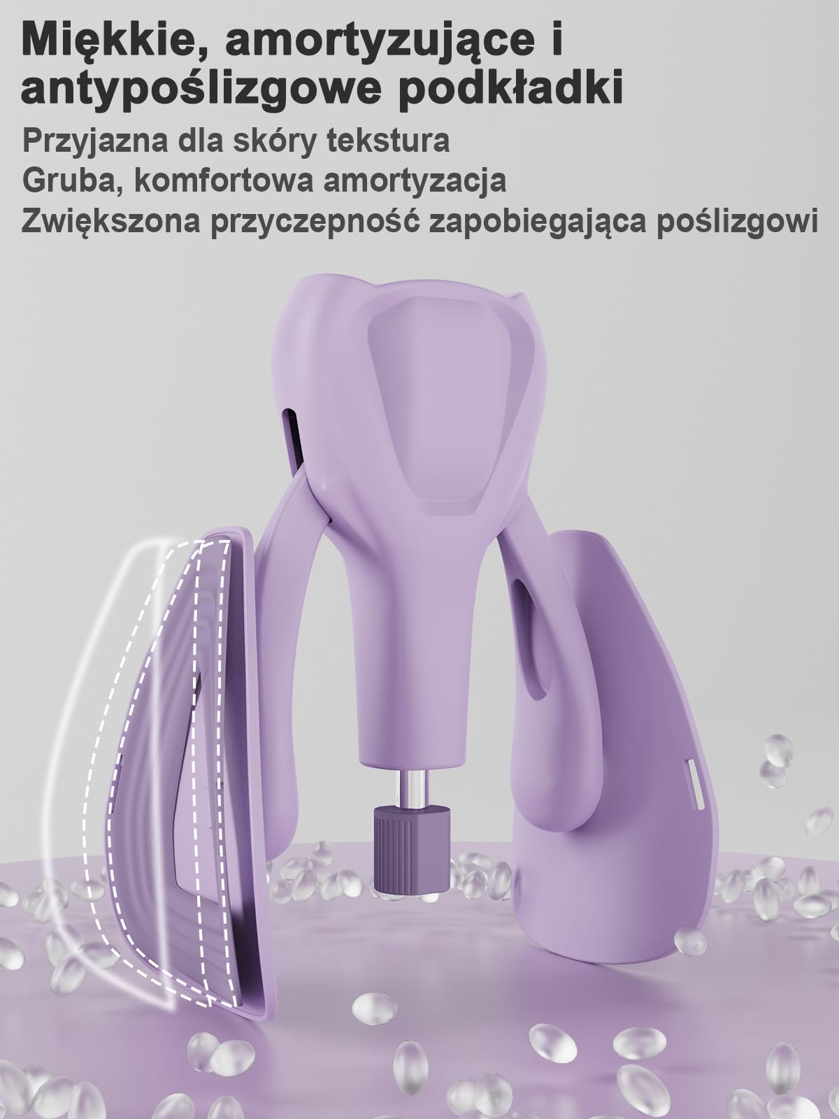 Urządzenie do Ćwiczeń Mięśni Dna Miednicy 35 kg Regulowany Trenażer Kegla do Ud i Bioder, Sprzęt Treningowy do Domu dla Kobiet i Mężczyzn po Porodzie, z Taśmą Oporową, Fioletowy