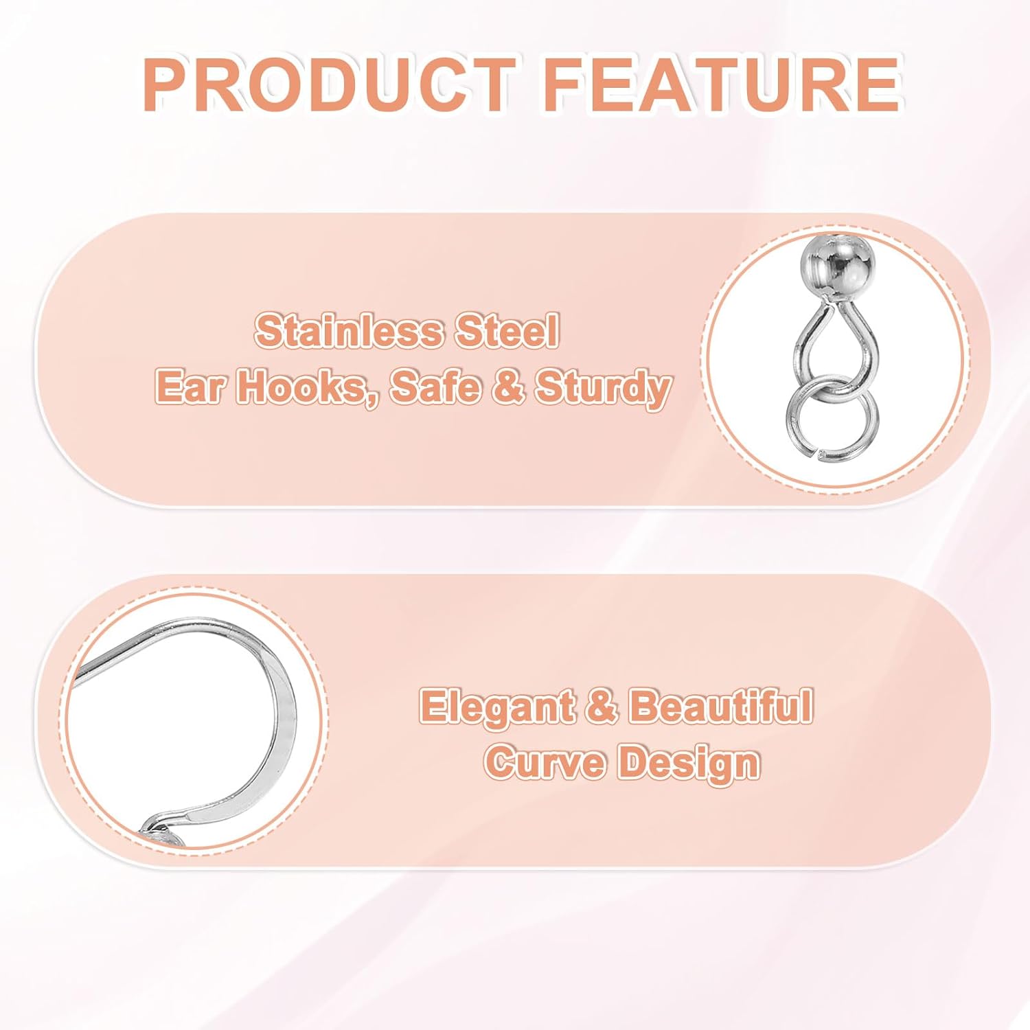 uxcell 160Pcs Stainless Steel Fish Earring Hooks, French Earring Hooks Ball Dot Ear Wires with Jump Rings and Clear Silicone Earrings Backs for DIY Jewelry Making, Silver - Image 4