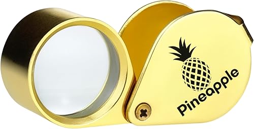 Miniatura 6 de Pineapple 30X Jewelers - Lupa plegable de bolsillo para joyeros, gemas, diamantes, plantas, monedas (dorado)