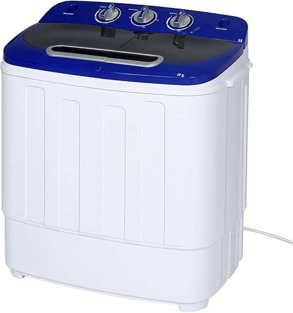 Display4top Portable Compact Mini Twin Tub Washing Machine and Spin Cycle w/Hose,3.6KG washer and dryer