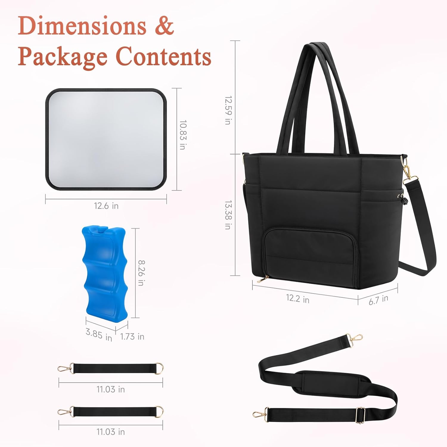 Wearable Breast Pump Bag for Working Mom, Breastmilk Cooler Tote Bag with Insulated Compartment, Breast Pump Bag with Ice Pack & 16‘’ Laptop Sleeve, Baby Bottle Cooler bag for Nursing, Work, Travel - Image 7