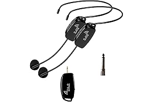 2.4G Wireless Microphone Headset, Fitness Microphone Headset for Speakers, Voice Amplifier, Pa...