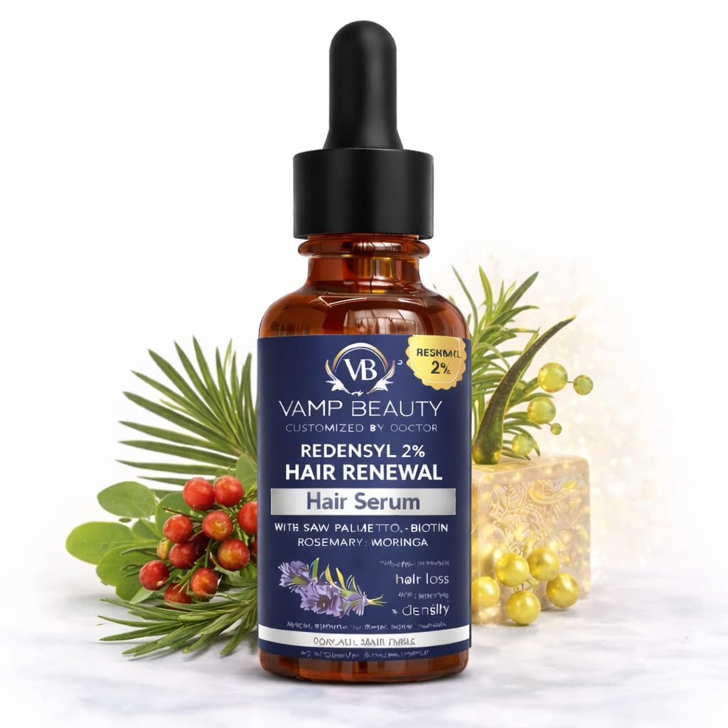 Redensyl 2% Hair Growth Serum | With Biotin, Rosemary & Moringa | Reduces Hair Fall, Boosts Regrowth | Non-Sticky, Water-Based | For Men & Women | 50ml