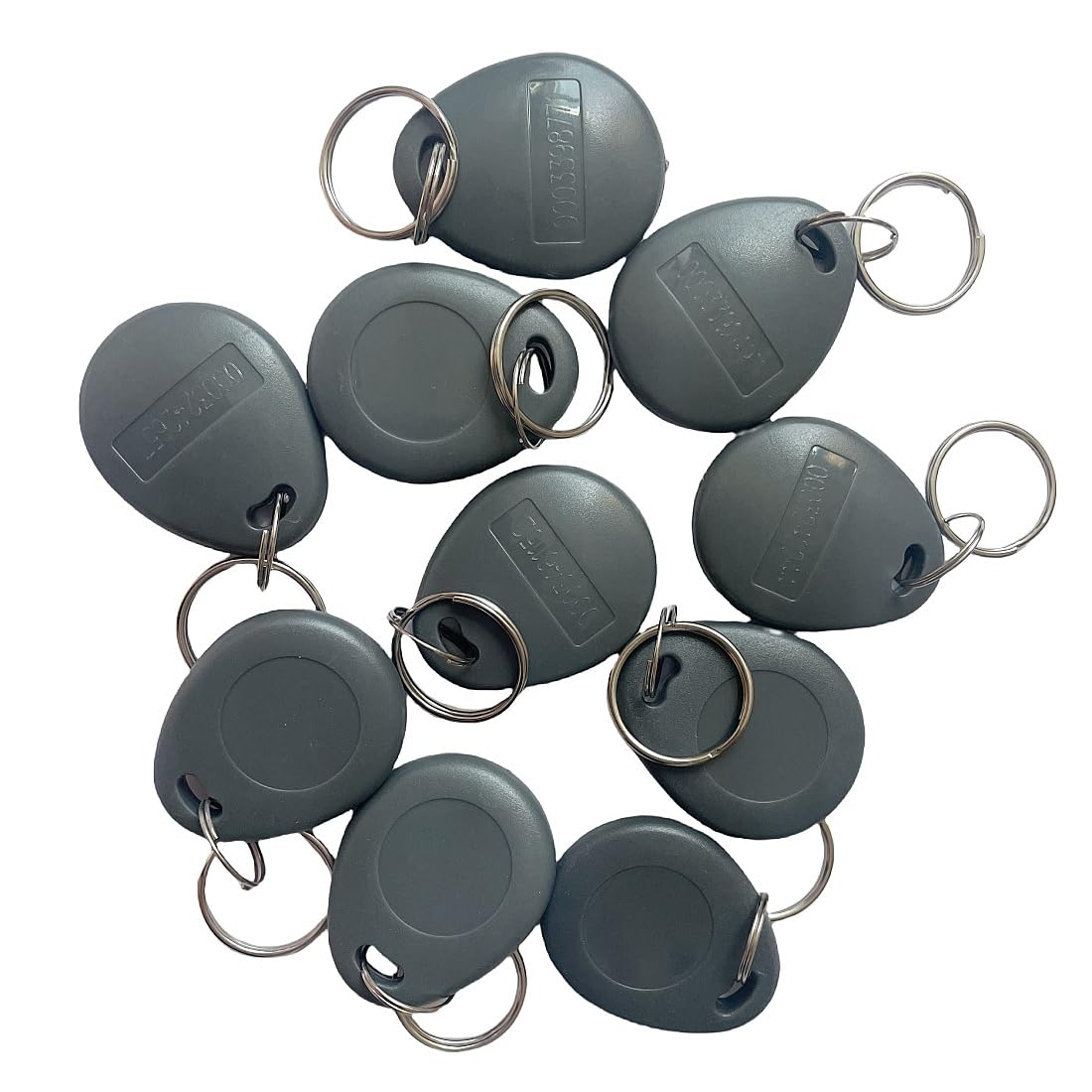 40Pcs Grey EM4100 125Khz RFID Proximity ID Card Token Tag Key Ring